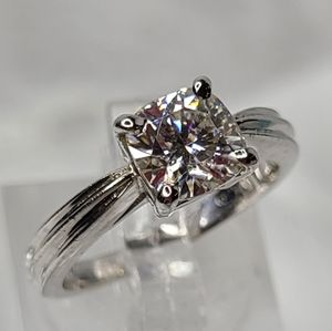 Moissanite Sterling Silver Ring